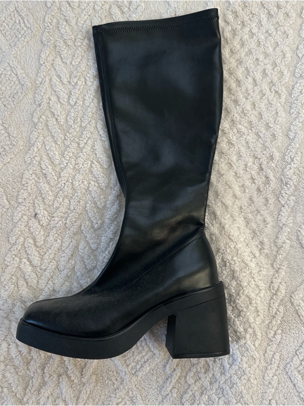 wild fable Black Knee-High Chunky Heel Boots
